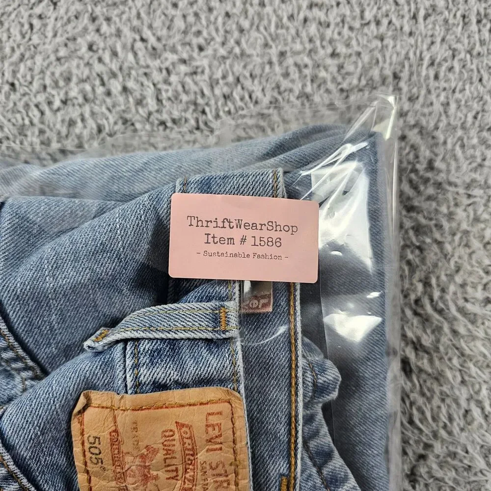 Levis 505 Jeans Mens 38x28 Blue Denim Regular Straight Grunge Y2K Vintage Casual